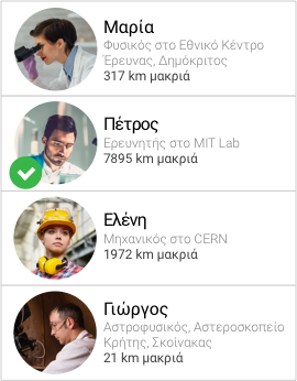 Table with mentors to choose from