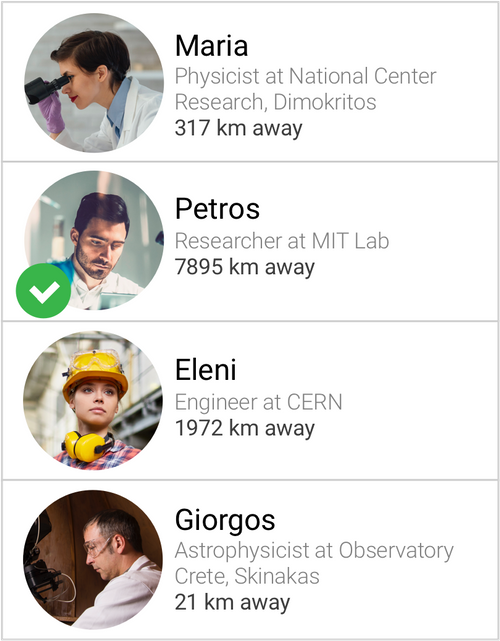 Table with mentors to choose from
